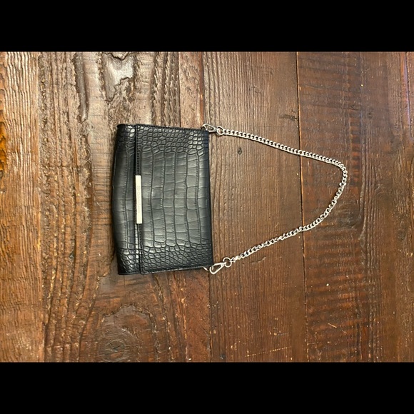 Black crocodile print shoulder purse - Picture 1 of 6